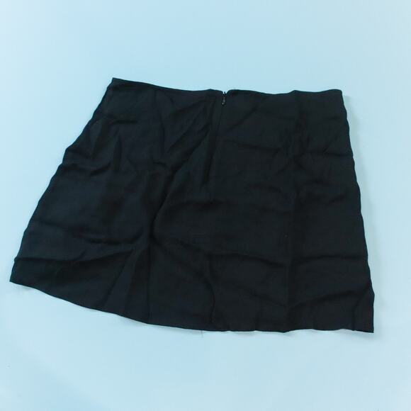 Reformation Kiara Low Stretch Crepe Black Thigh Slit Micro Mini Skirt Size 10 - Picture 5 of 7